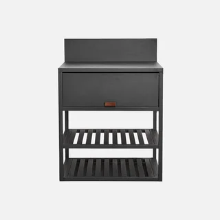 Module cuisine extérieure Thira acier 2 étagères 1 placard 80 cm