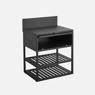 Module cuisine extérieure Thira acier 2 étagères 1 placard 80 cm