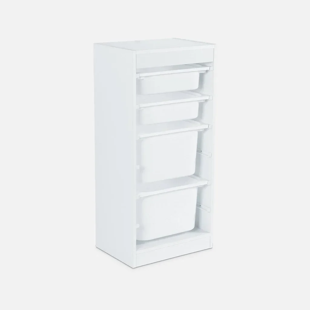 Meuble rangement enfant 4 casiers jouets livres plastique amovible
