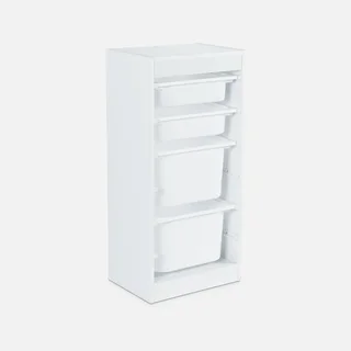 Meuble rangement enfant 4 casiers jouets livres plastique amovible