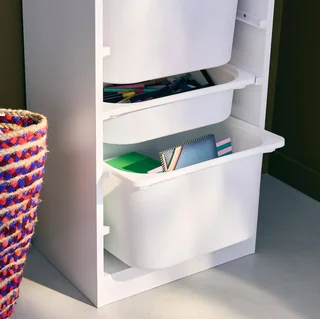 Meuble rangement enfant 4 casiers jouets livres plastique amovible