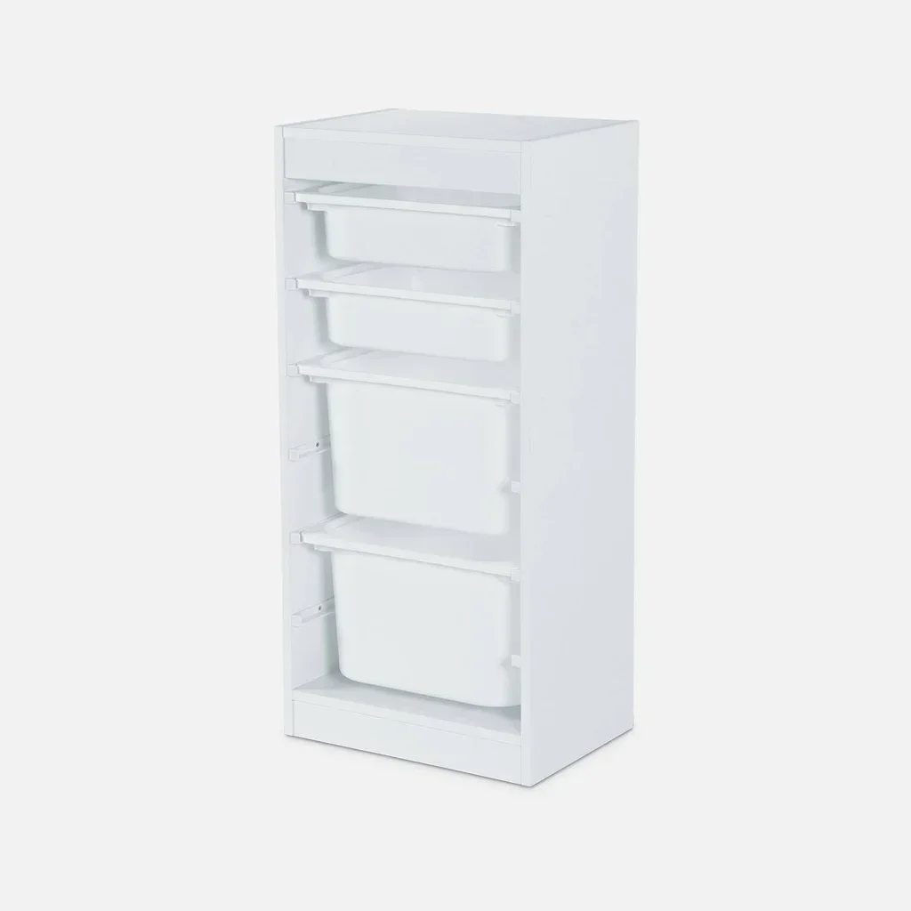 Meuble rangement enfant 4 casiers jouets livres plastique amovible