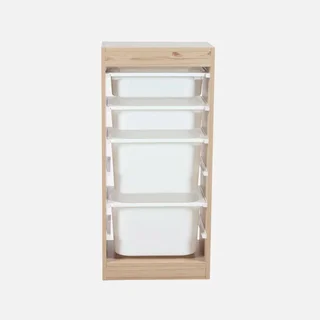 Meuble rangement enfant 4 casiers plastique amovibles jouets livres