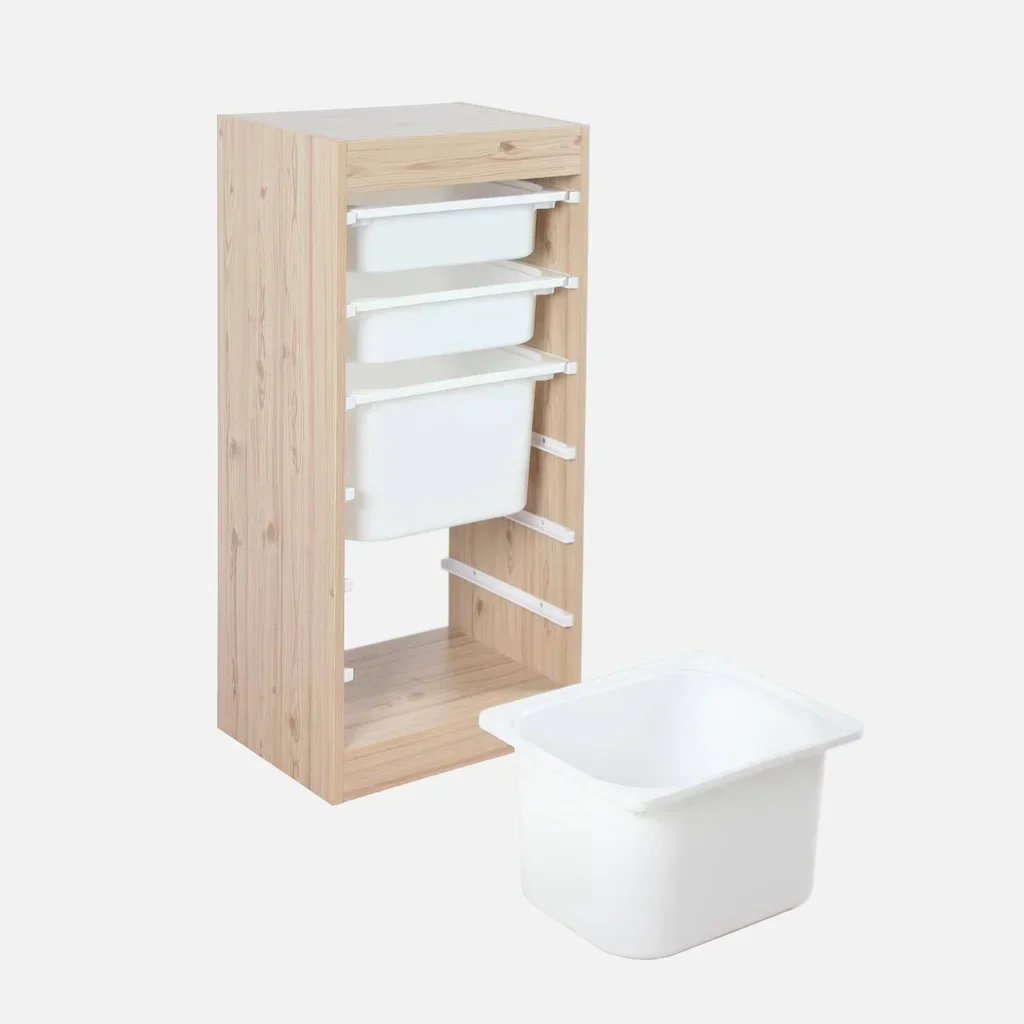 Meuble rangement enfant 4 casiers plastique amovibles jouets livres