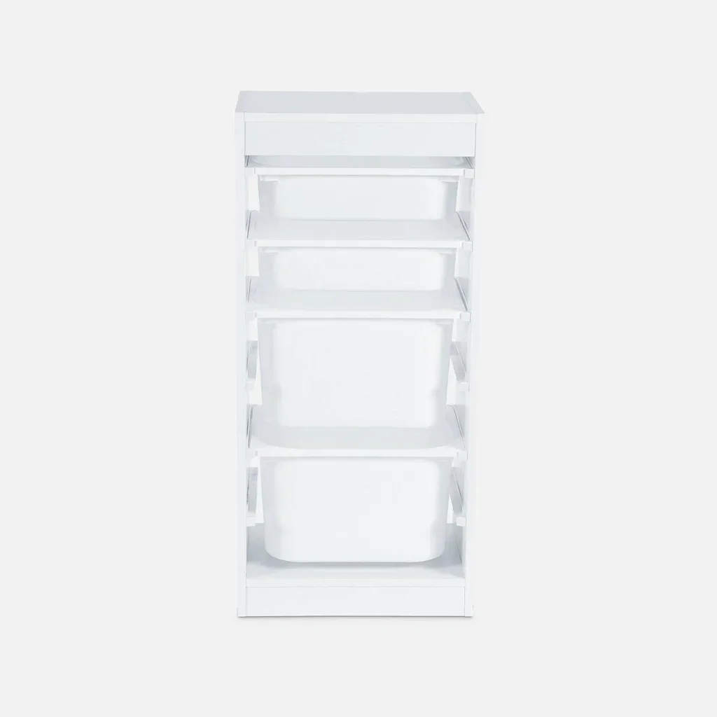 Meuble rangement enfant 4 casiers jouets livres plastique amovible