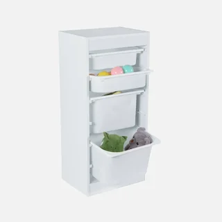 Meuble rangement enfant 4 casiers jouets livres plastique amovible