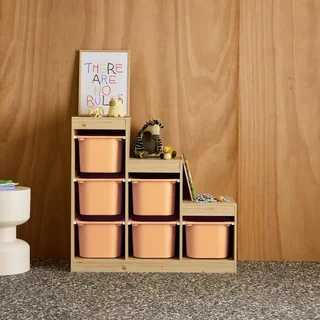 Mueble escalera almacenamiento niños 6 cajones colores madera Sora