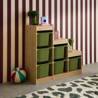Mueble almacenamiento infantil escalera 6 cajones colores madera Sora