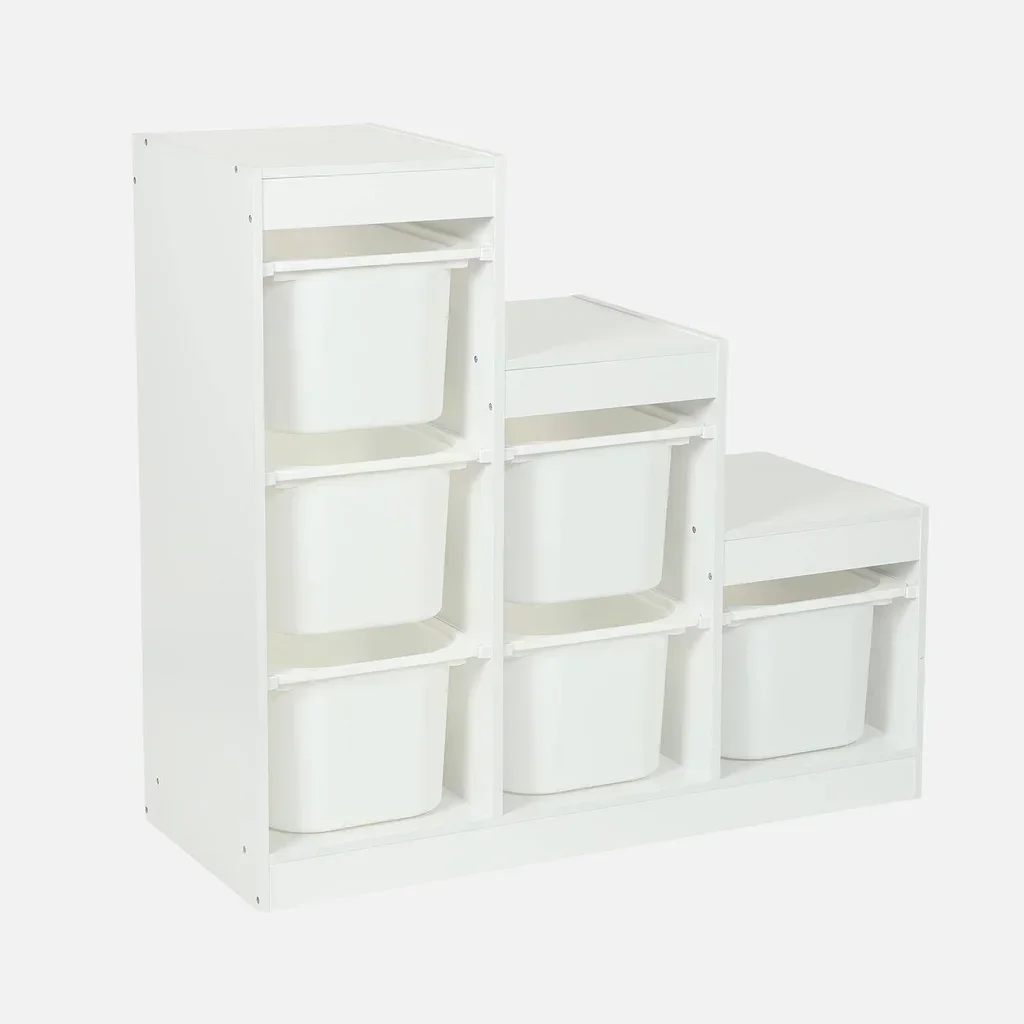Meuble rangement enfant escalier 6 bacs Sora