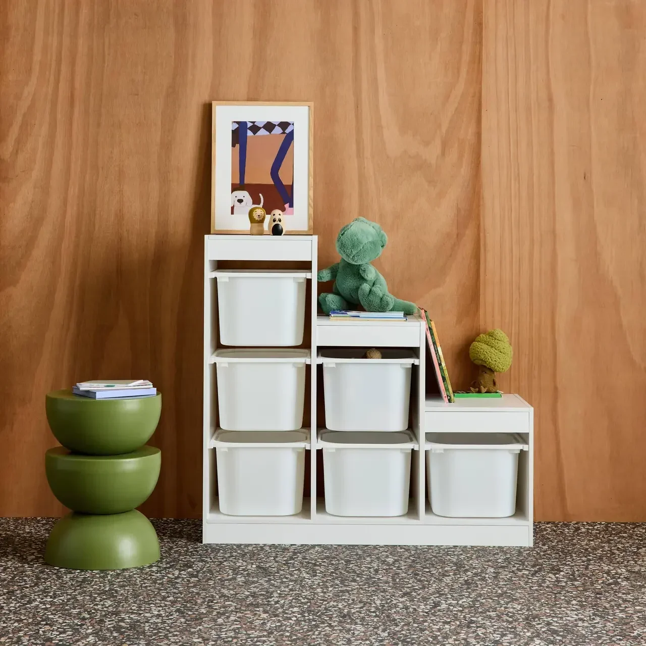 Meuble rangement enfant escalier 6 bacs Sora