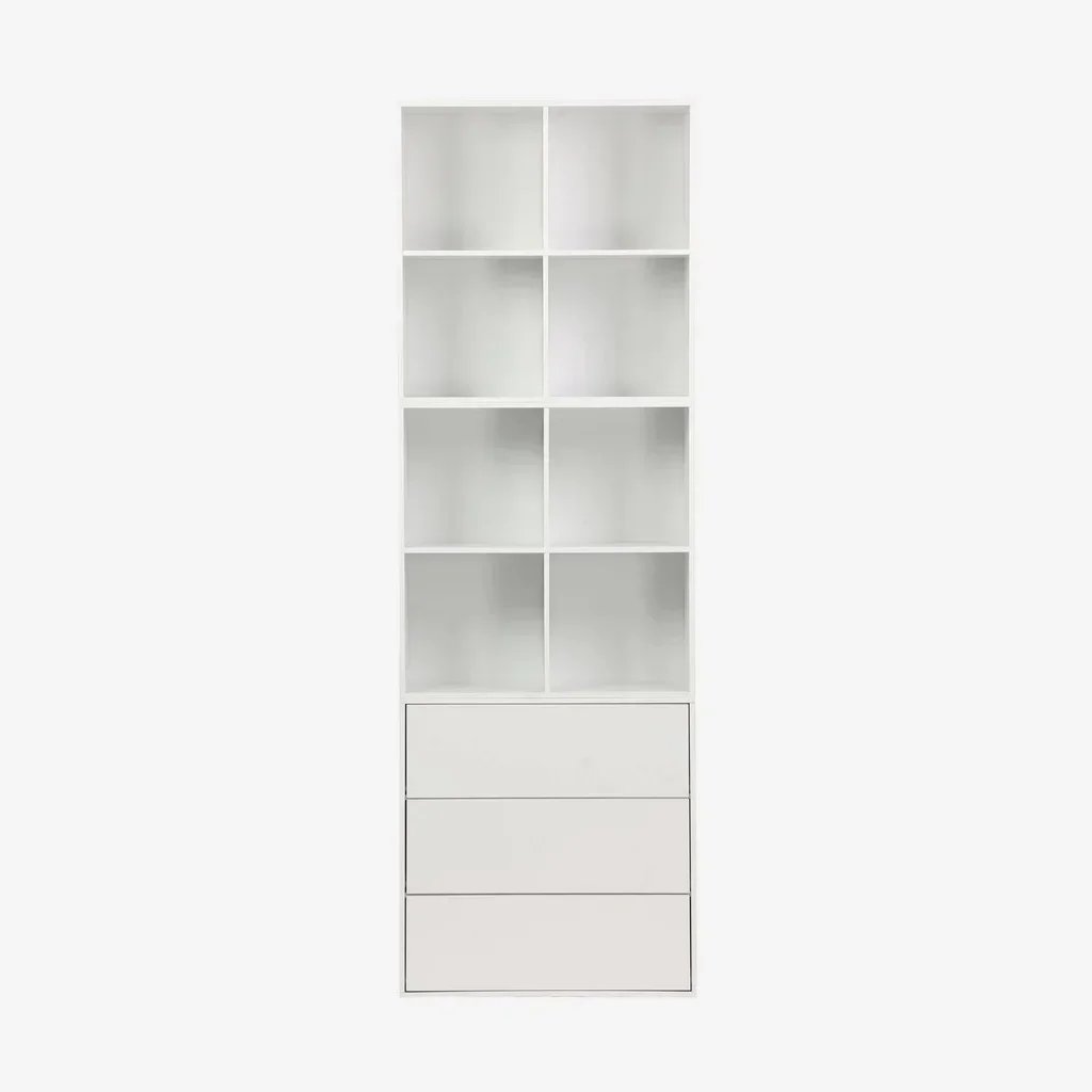 Meuble rangement 3 tiroirs bois Kompo - modulable chêne noyer blanc