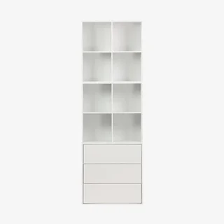 Meuble rangement 3 tiroirs bois Kompo - modulable chêne noyer blanc