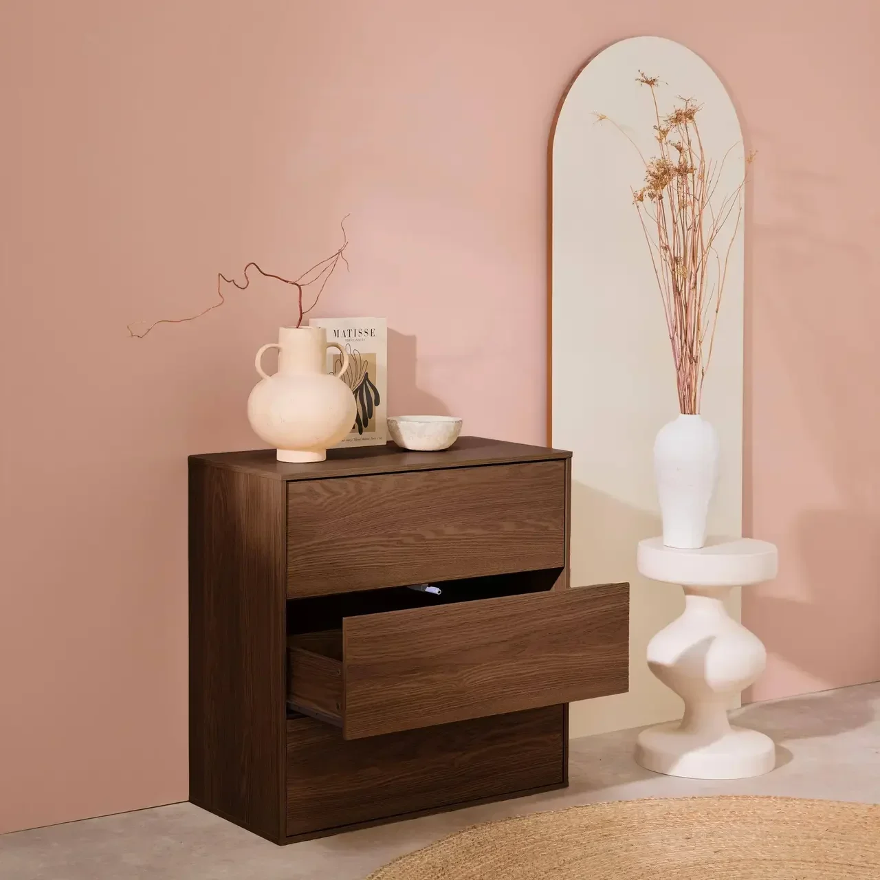 Meuble rangement 3 tiroirs bois Kompo chêne design contemporain
