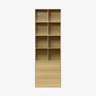 Meuble rangement 3 tiroirs bois Kompo design modulable chêne