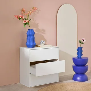 Meuble rangement 3 tiroirs bois Kompo - modulable chêne noyer blanc