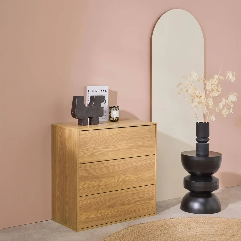 Meuble rangement 3 tiroirs bois Kompo design modulable chêne