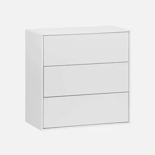 Meuble rangement 3 tiroirs bois Kompo - modulable chêne noyer blanc