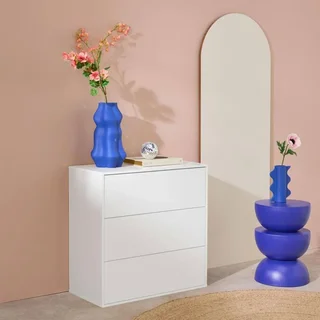 Meuble rangement 3 tiroirs bois Kompo - modulable chêne noyer blanc