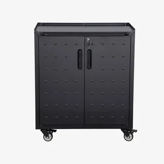 Meuble rangement garage acier 2 portes verrouillables roulettes