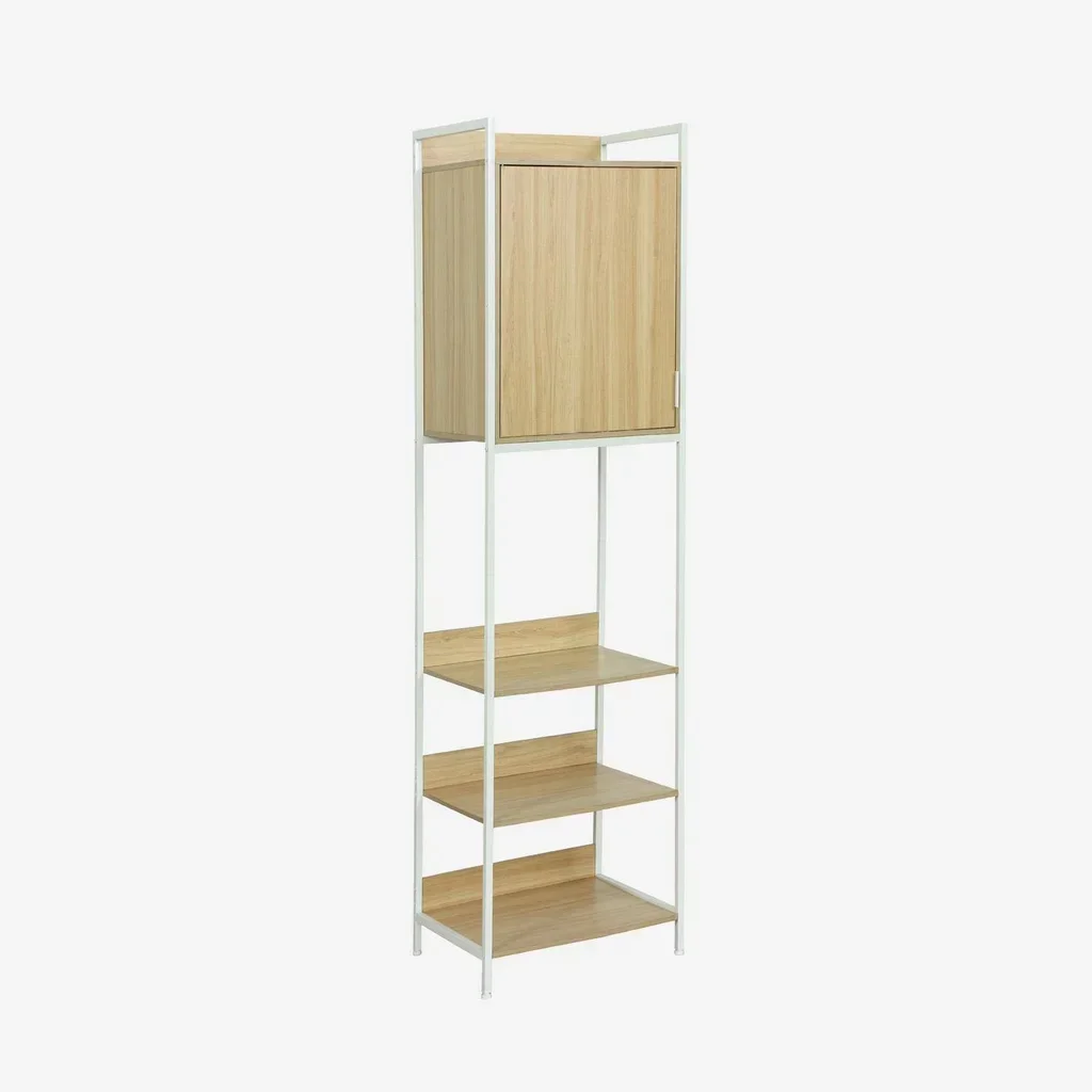 Meuble dressing 5 niveaux bois métal avec porte Clever