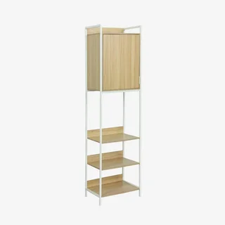 Meuble dressing 5 niveaux bois métal avec porte Clever