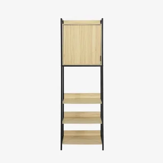 Meuble dressing 5 niveaux bois métal avec porte - Collection Clever