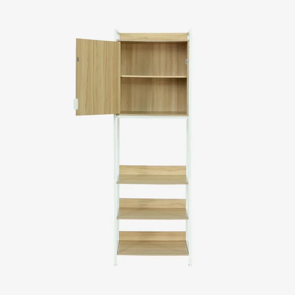 Meuble dressing 5 niveaux bois métal avec porte Clever