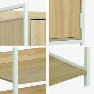 Meuble dressing 5 niveaux bois métal avec porte Clever