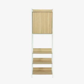 Meuble dressing 5 niveaux bois métal avec porte Clever
