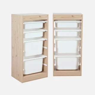 Mueble almacenaje infantil 4 cajones set de 2 juguetes libros organizador