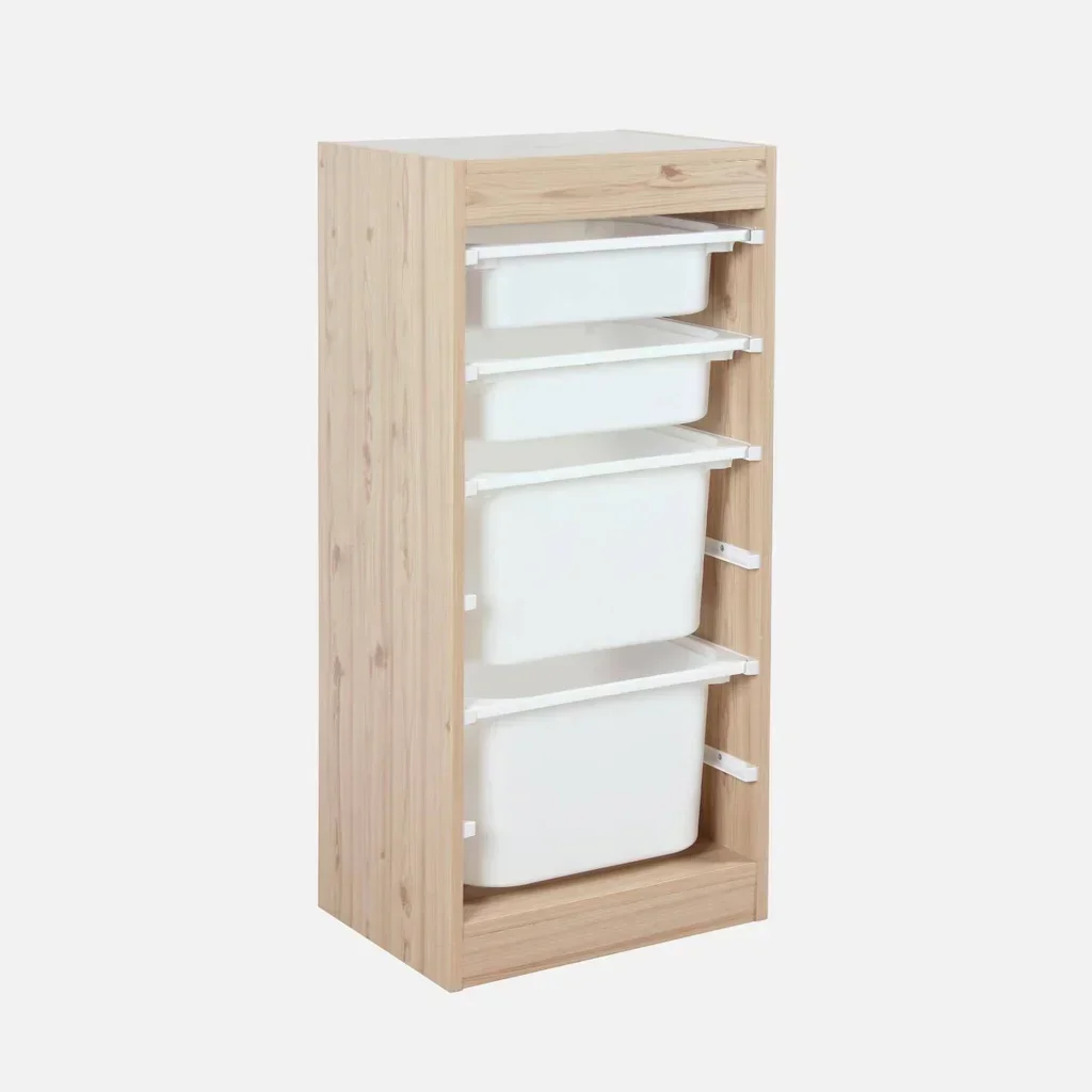 Meuble rangement enfant 4 bacs lot de 2 jouets livres