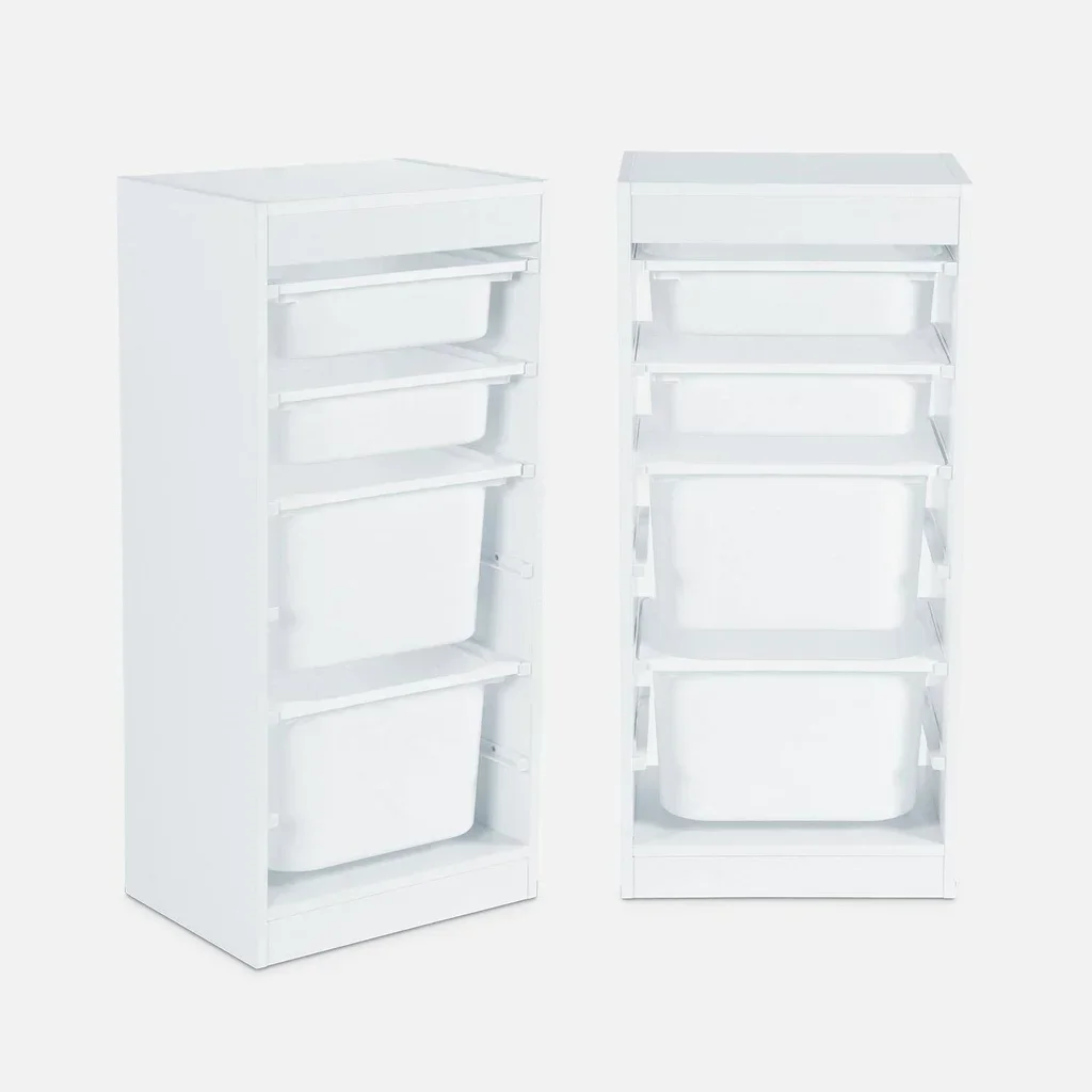 Mueble almacenaje infantil 4 cajas extraíbles lote de 2
