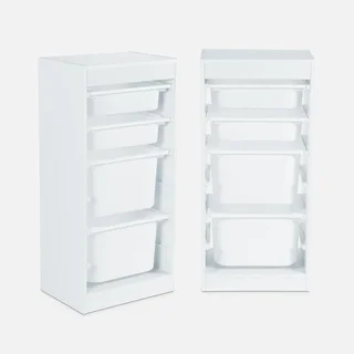Mueble almacenaje infantil 4 cajas extraíbles lote de 2