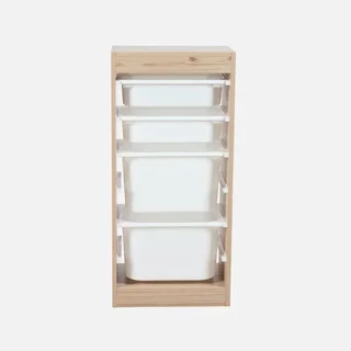 Mueble almacenaje infantil 4 cajones set de 2 juguetes libros organizador