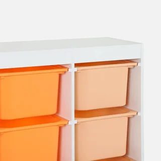 Meuble rangement enfant 6 bacs colorés jouets livres