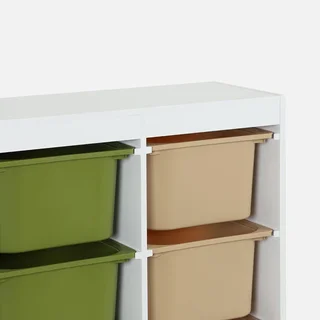 Meuble rangement enfant 6 bacs colorés jouets livres
