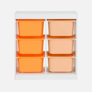 Meuble rangement enfant 6 bacs colorés jouets livres
