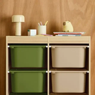 Meuble rangement enfant 6 bacs colorés plastique amovibles