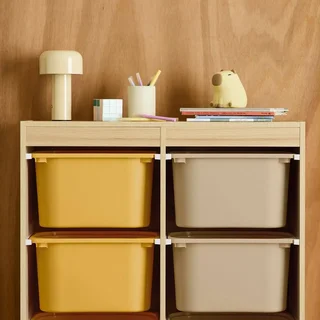 Meuble rangement enfant 6 bacs colorés plastique