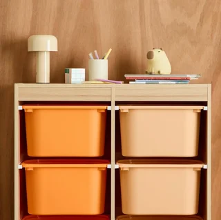 Meuble rangement enfant 6 bacs colorés jouets livres