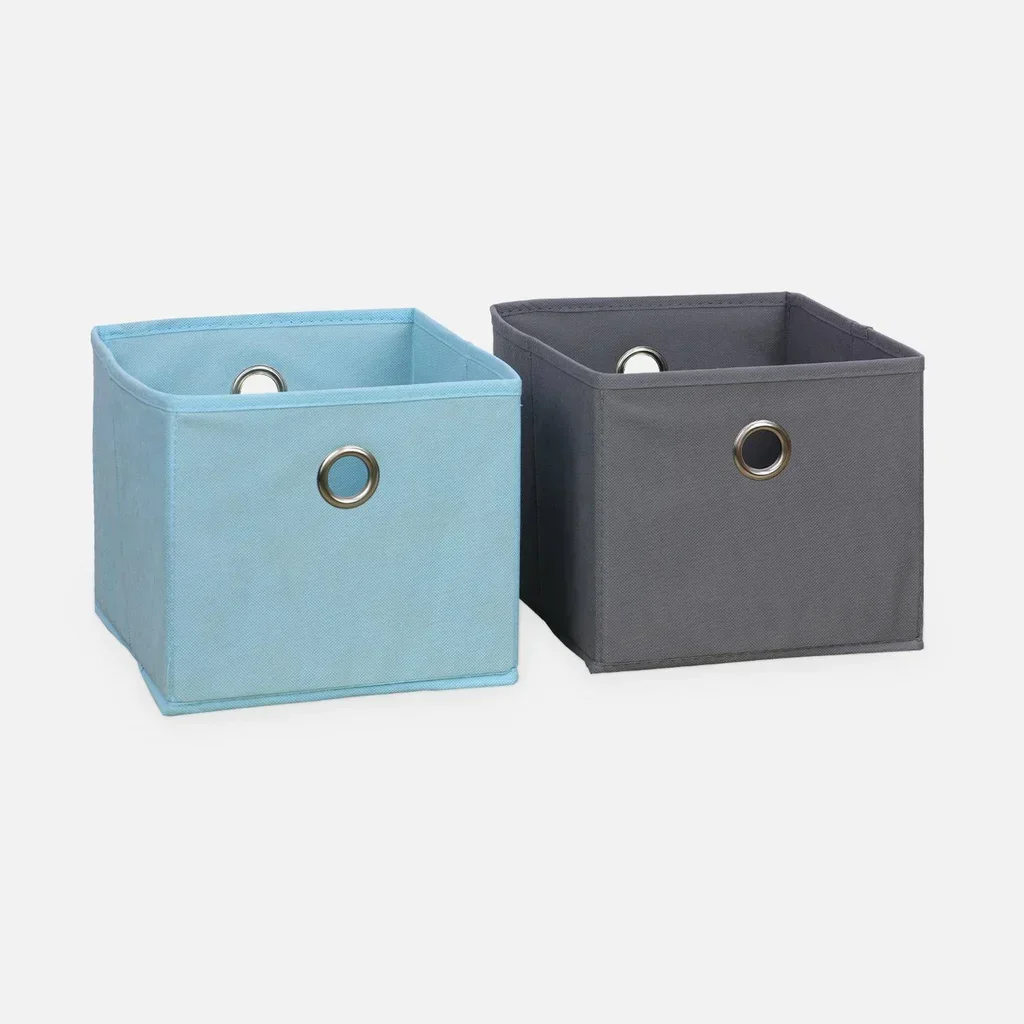 Meuble rangement enfant 6 casiers bleu gris Camille