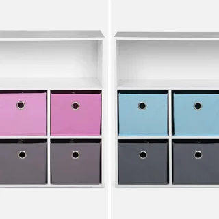 Meuble rangement enfant 6 casiers bleu gris Camille