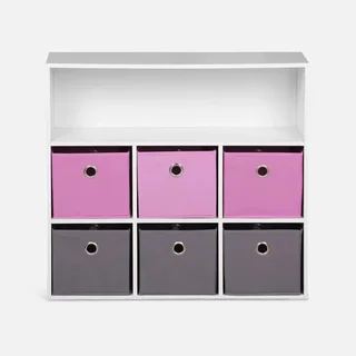 Meuble rangement enfant 6 casiers bleu gris Camille