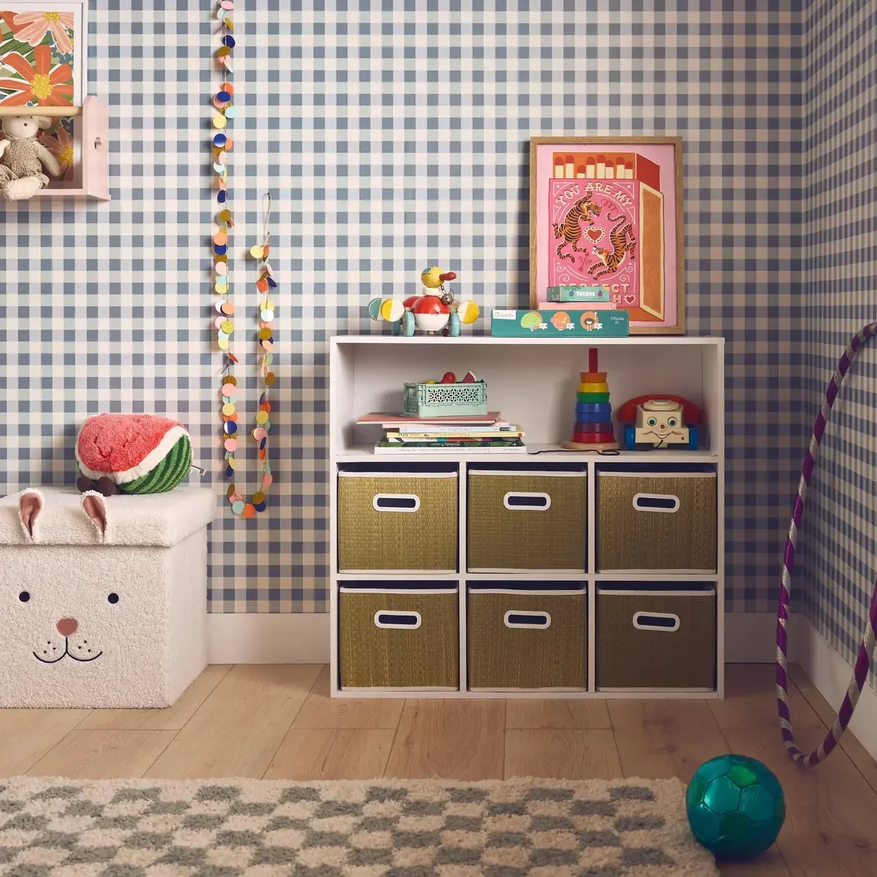 Meuble rangement enfant 6 casiers fibre naturelle Camille