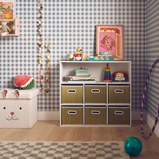 Meuble rangement enfant 6 casiers fibre naturelle Camille