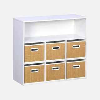 Meuble rangement enfant 6 casiers fibre naturelle Camille