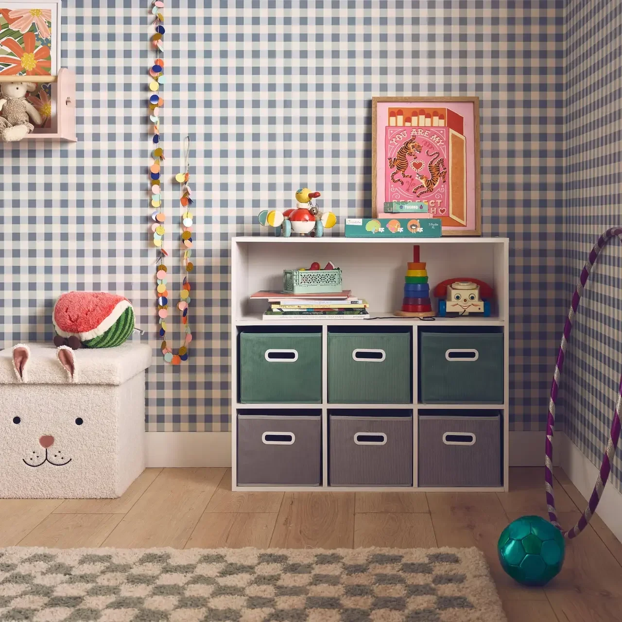 Kinder Aufbewahrungsschrank 6 Samt-Fächer Camille