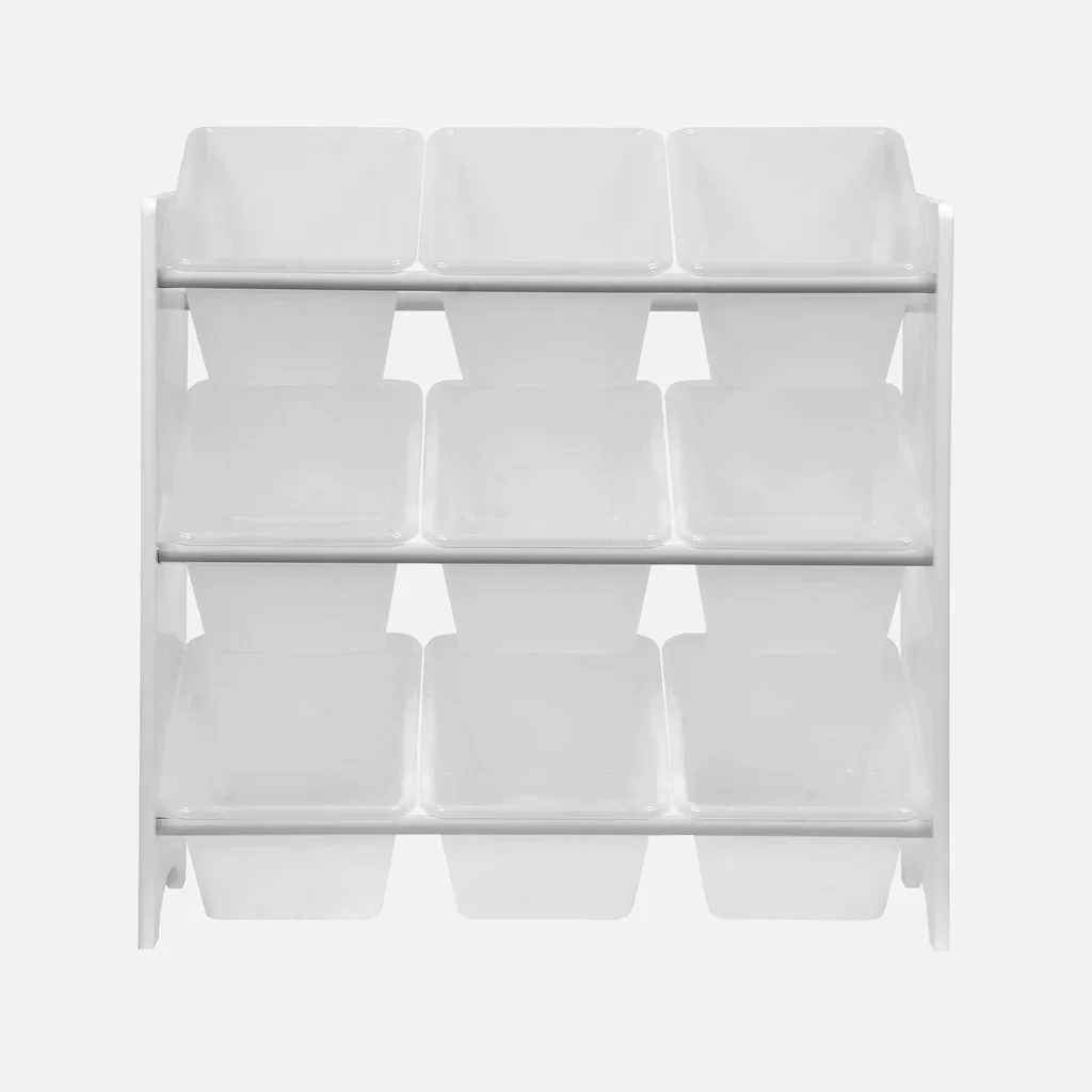 Meuble rangement enfant 9 compartiments bois naturel Tobias