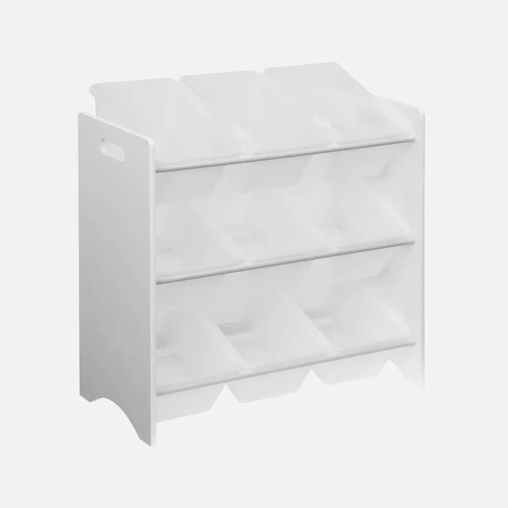 Meuble rangement enfant 9 compartiments bois naturel Tobias