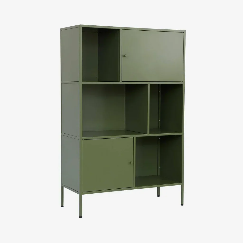 Buffet industriel Oklahoma 6 casiers métal noir style loft